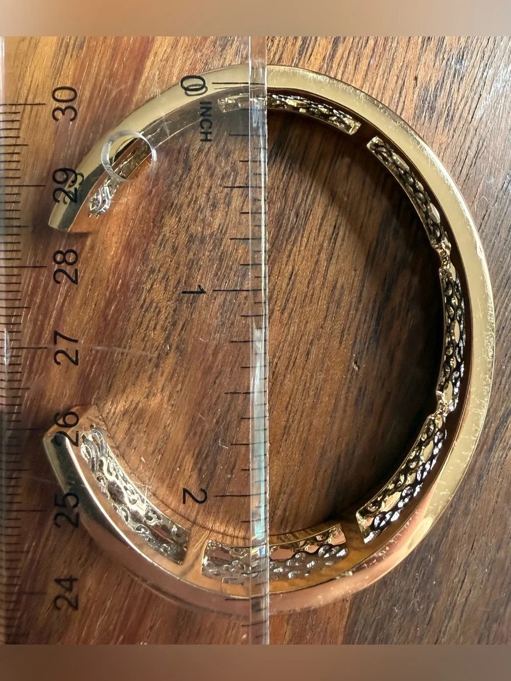 Avon Mixed Metal Silver and Gold-Tone Filigree Two-Tone Cuff Bracelet